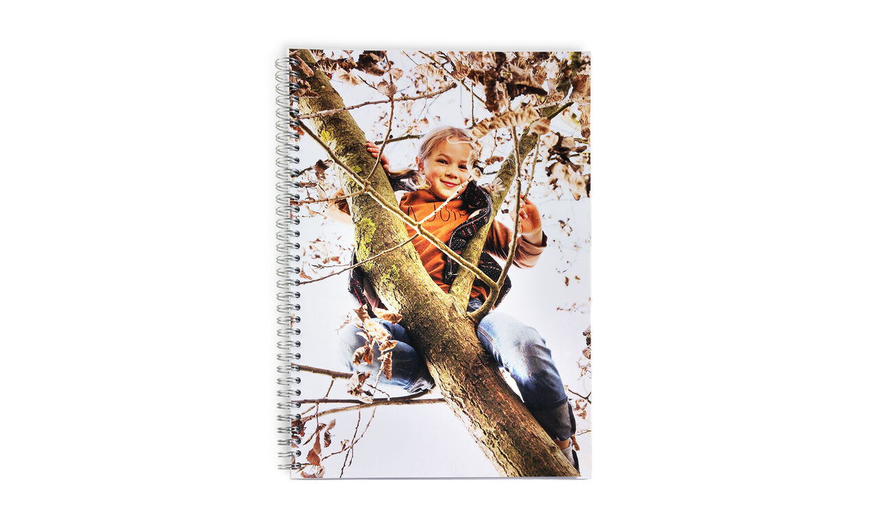 Quaderno a spirale con copertina personalizzata con la foto di una bambina