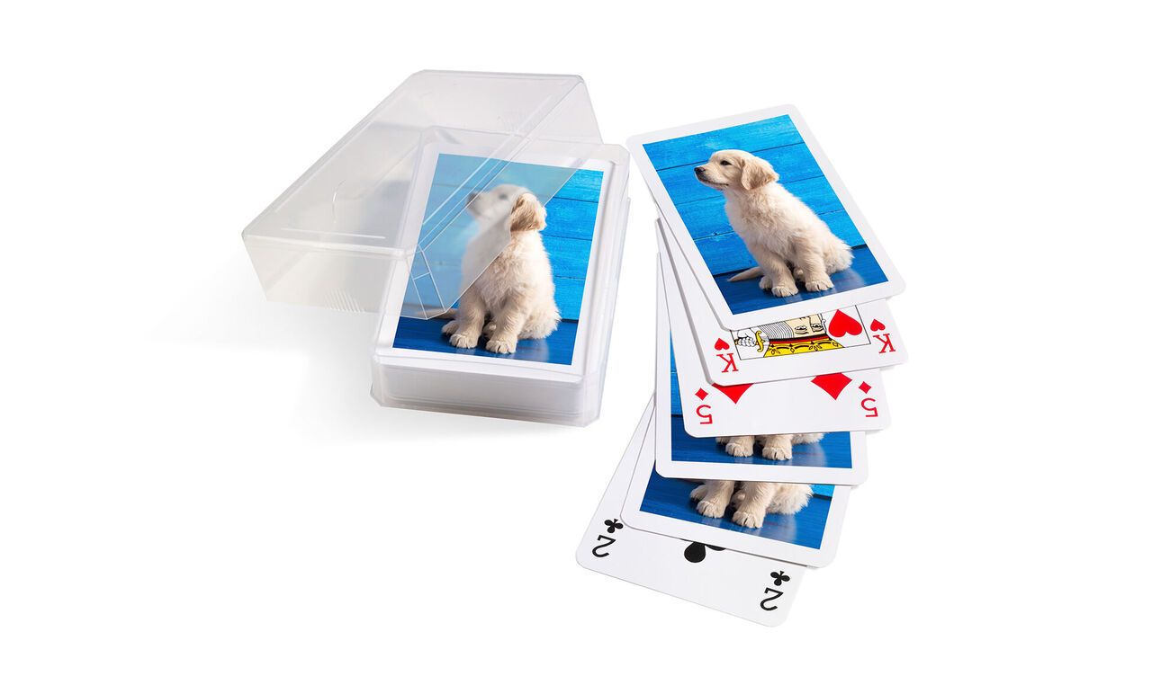 Carte da gioco personalizzate con foto con custodia protettiva trasparente